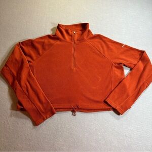Columbia Women’s Large Cropped Fleece Pullover 1/2 Zip Lightweight Outdoor